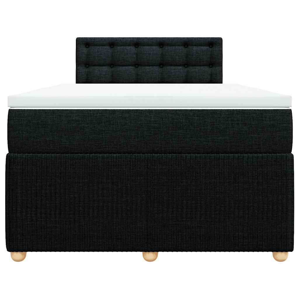 vidaXL Κρεβάτι Boxspring με Στρώμα Μαύρο 120x200 εκ. Υφασμάτινο