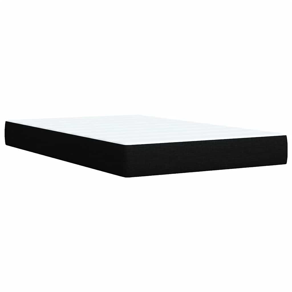 vidaXL Κρεβάτι Boxspring με Στρώμα Μαύρο 120x200 εκ. Υφασμάτινο