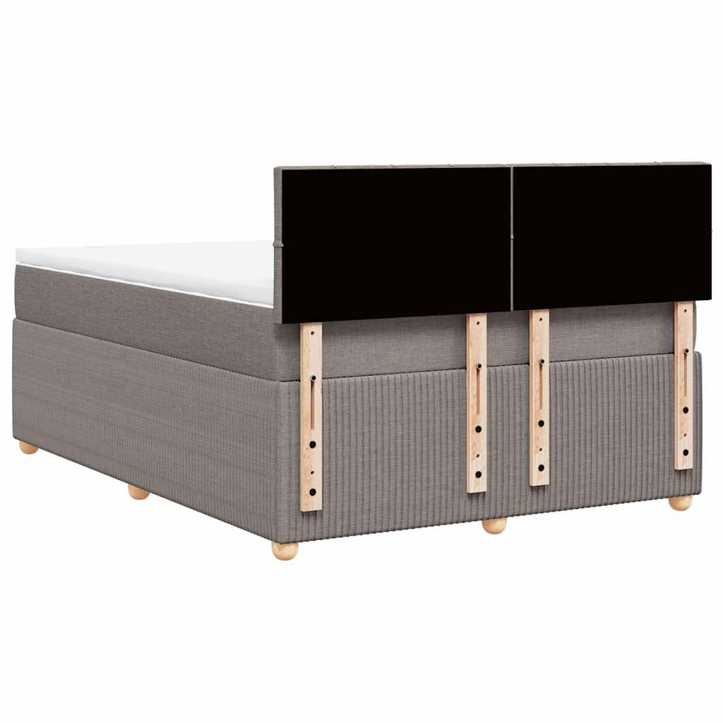 vidaXL Κρεβάτι Boxspring με Στρώμα Taupe 140x190 εκ. Υφασμάτινο