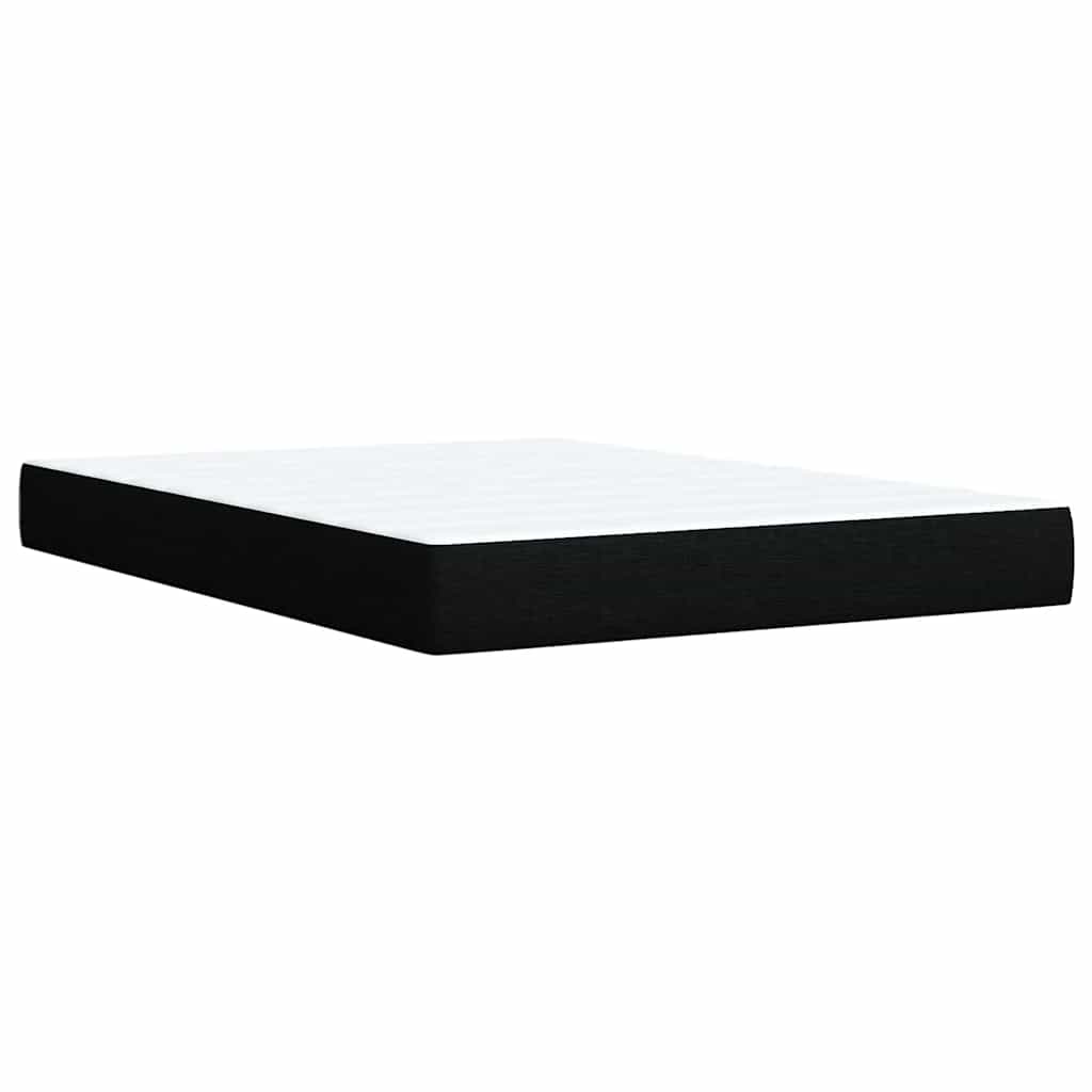 vidaXL Κρεβάτι Boxspring με Στρώμα Μαύρο 140x190 εκ. Υφασμάτινο
