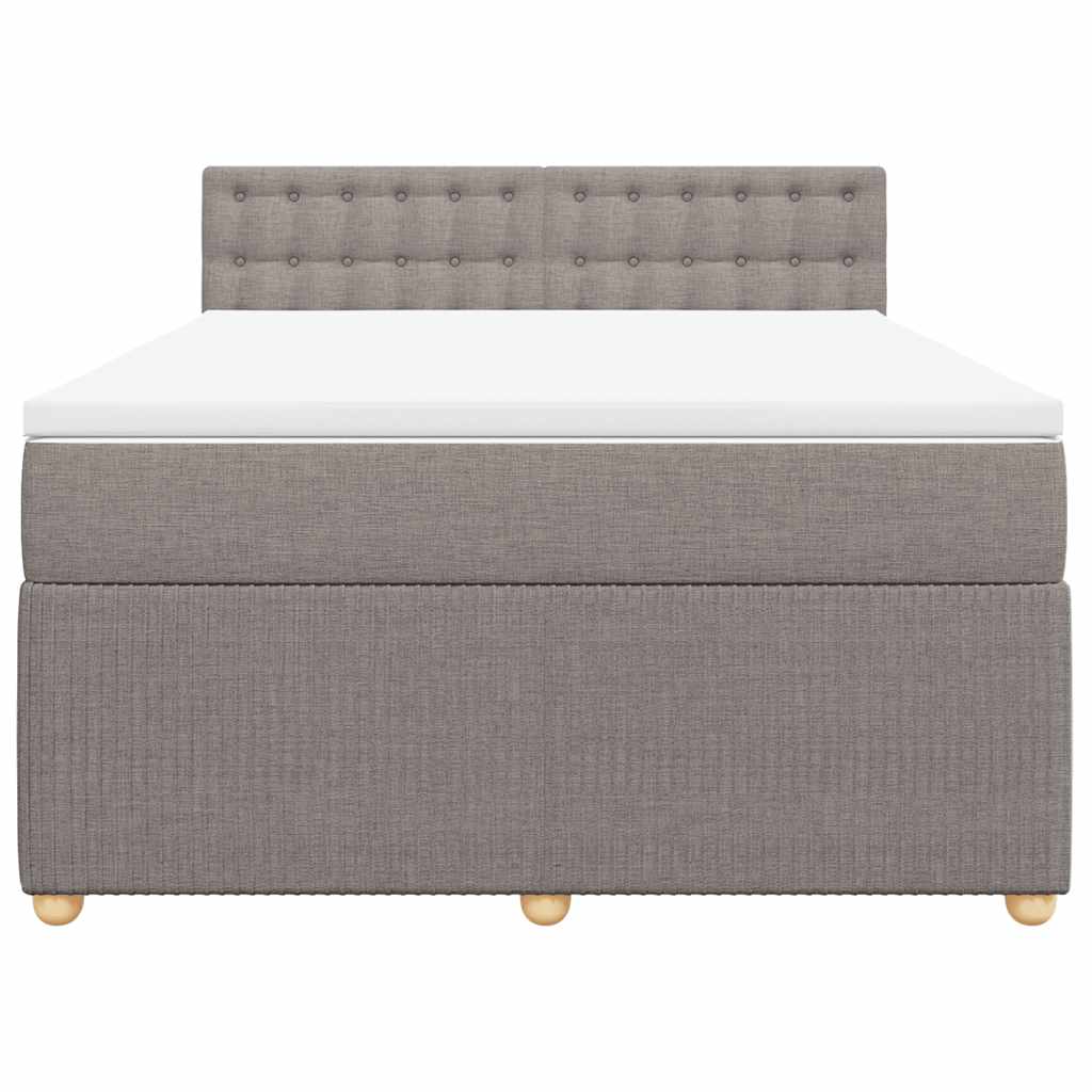 vidaXL Κρεβάτι Boxspring με Στρώμα Taupe 140x190 εκ. Υφασμάτινο