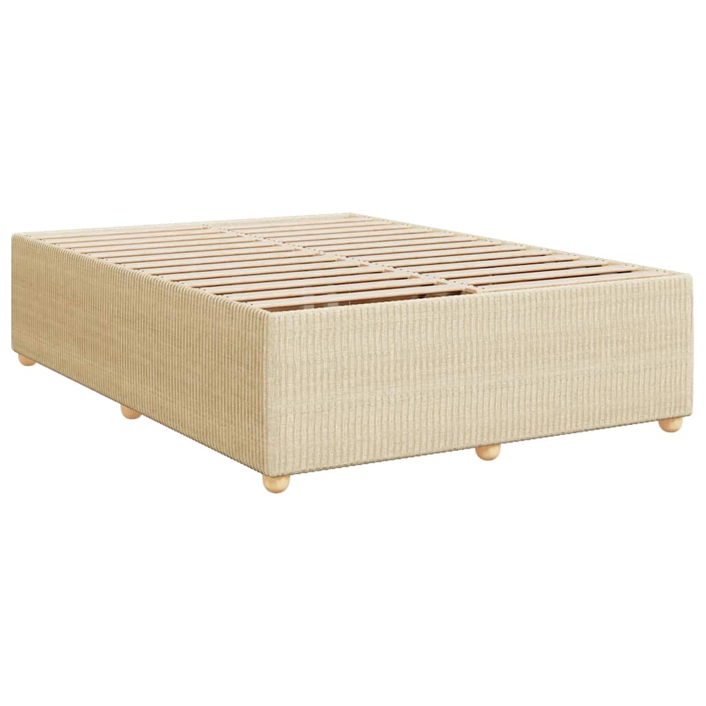 vidaXL Κρεβάτι Boxspring με Στρώμα Κρεμ 140x190 εκ. Υφασμάτινο