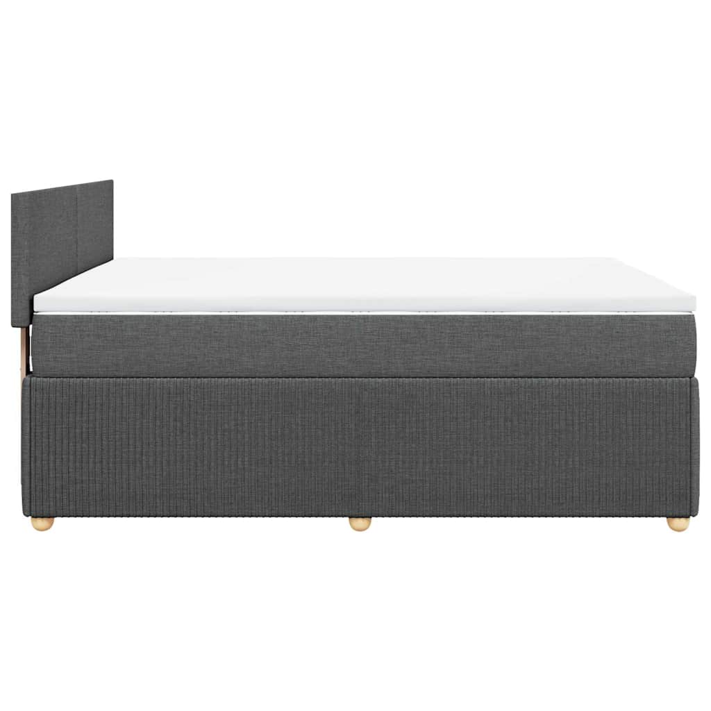 vidaXL Κρεβάτι Boxspring με Στρώμα Σκούρο Γκρι 140x200 εκ Υφασμάτινο