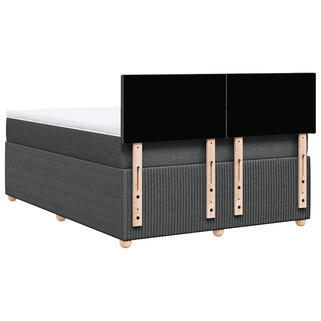 vidaXL Κρεβάτι Boxspring με Στρώμα Σκούρο Γκρι 140x200 εκ Υφασμάτινο