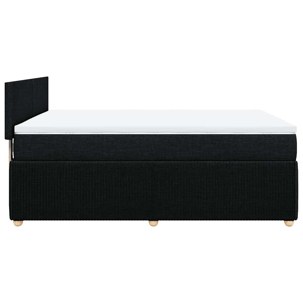 vidaXL Κρεβάτι Boxspring με Στρώμα Μαύρο 140x200 εκ. Υφασμάτινο