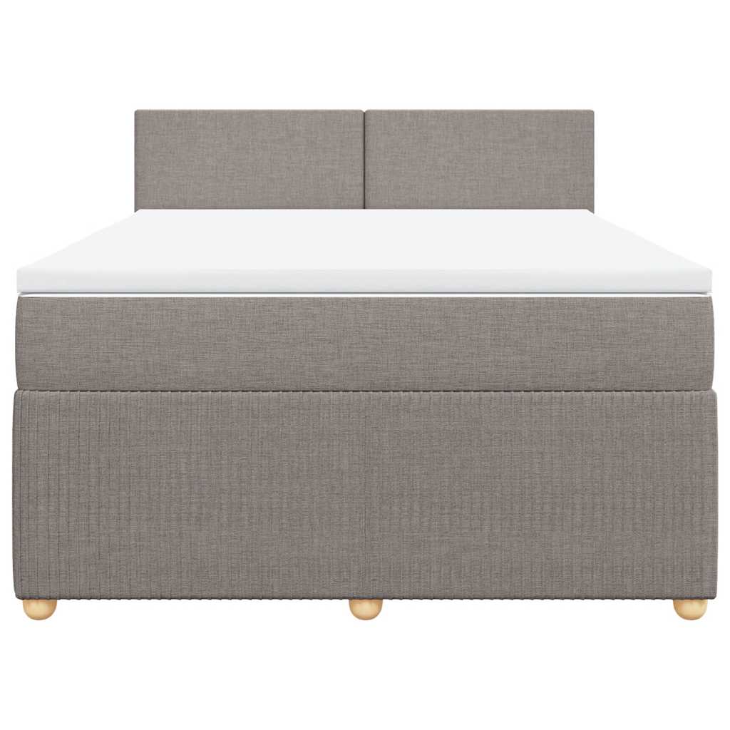 vidaXL Κρεβάτι Boxspring με Στρώμα Taupe 140x200 εκ. Υφασμάτινο