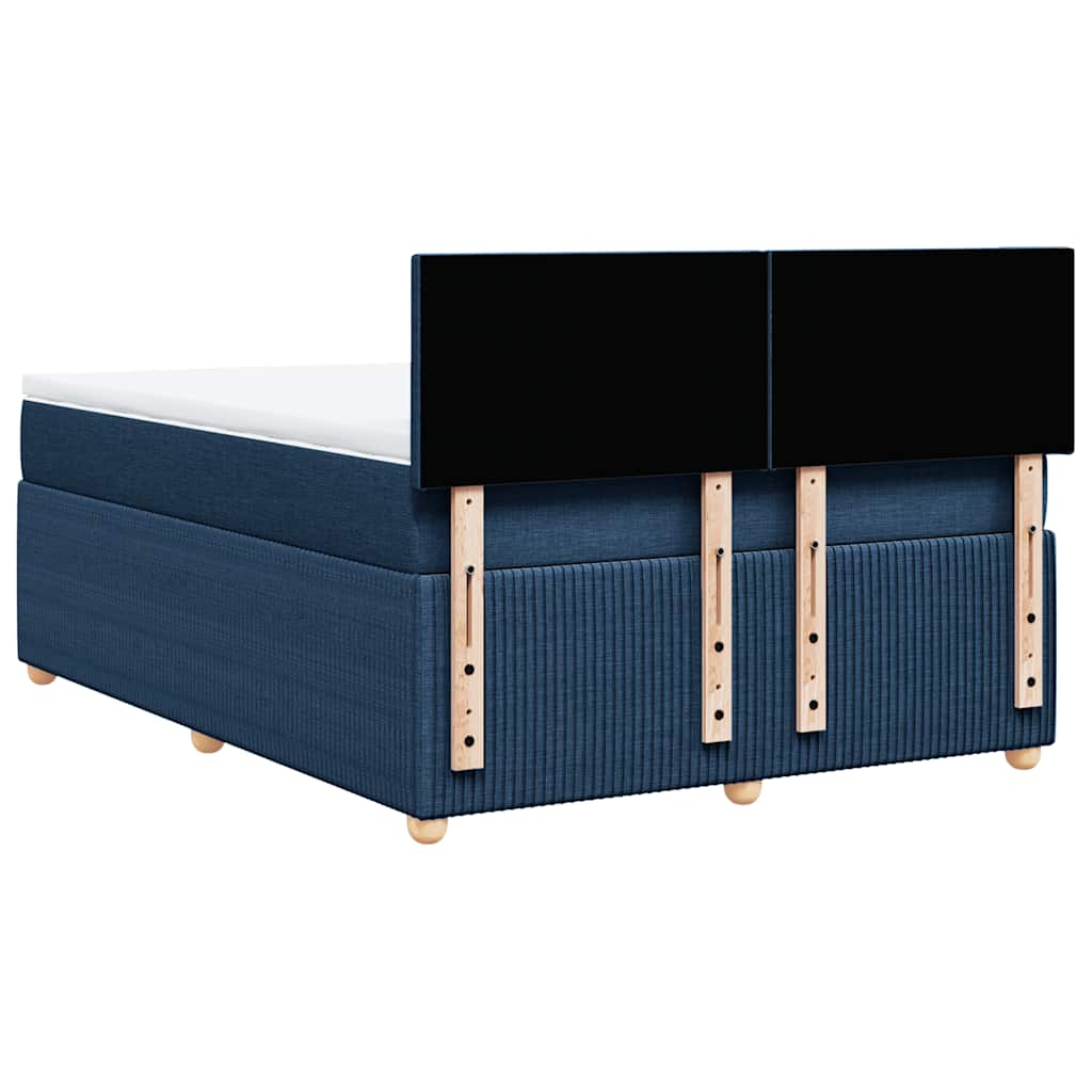 vidaXL Κρεβάτι Boxspring με Στρώμα Μπλε 140x200 εκ. Υφασμάτινο