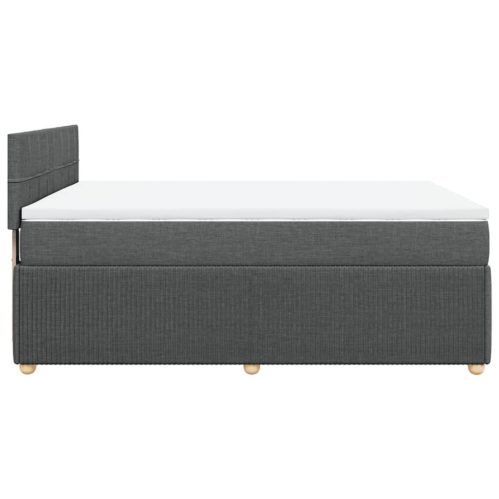 vidaXL Κρεβάτι Boxspring με Στρώμα Σκούρο Γκρι 140x200 εκ Υφασμάτινο