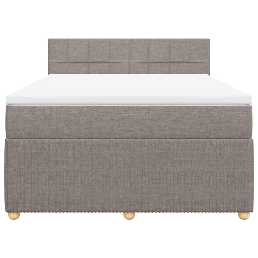 vidaXL Κρεβάτι Boxspring με Στρώμα Taupe 140x200 εκ. Υφασμάτινο