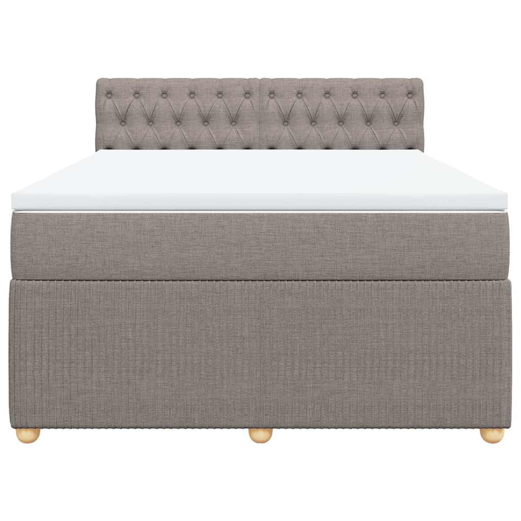 vidaXL Κρεβάτι Boxspring με Στρώμα Taupe 140x200 εκ. Υφασμάτινο