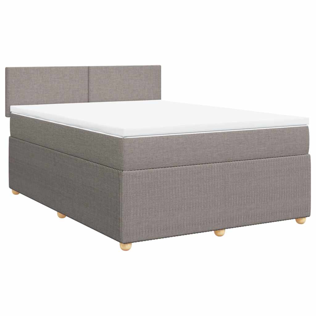 vidaXL Κρεβάτι Boxspring με Στρώμα Taupe 160x200 εκ. Υφασμάτινο