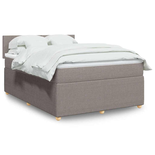 vidaXL Κρεβάτι Boxspring με Στρώμα Taupe 160x200 εκ. Υφασμάτινο