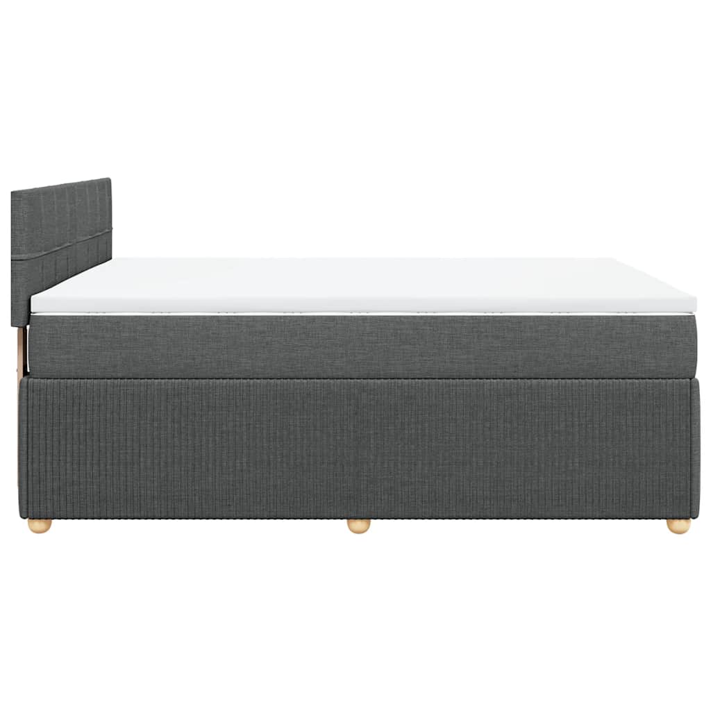 vidaXL Κρεβάτι Boxspring με Στρώμα Σκούρο Γκρι 160x200 εκ Υφασμάτινο