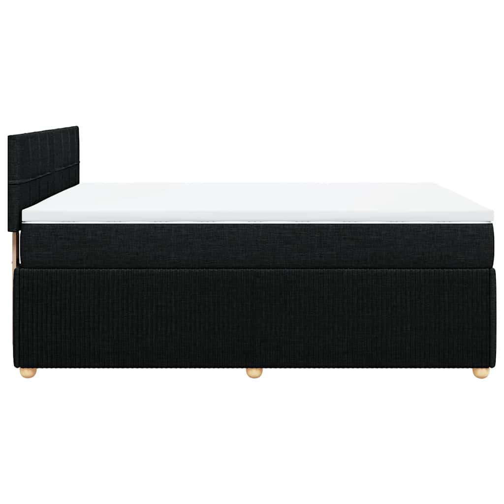 vidaXL Κρεβάτι Boxspring με Στρώμα Μαύρο 160x200 εκ. Υφασμάτινο