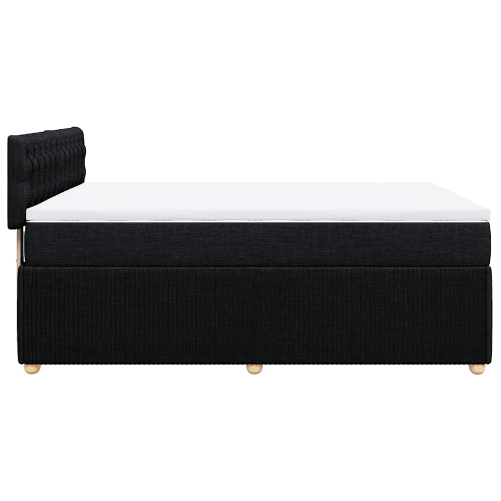 vidaXL Κρεβάτι Boxspring με Στρώμα Μαύρο 160x200 εκ. Υφασμάτινο