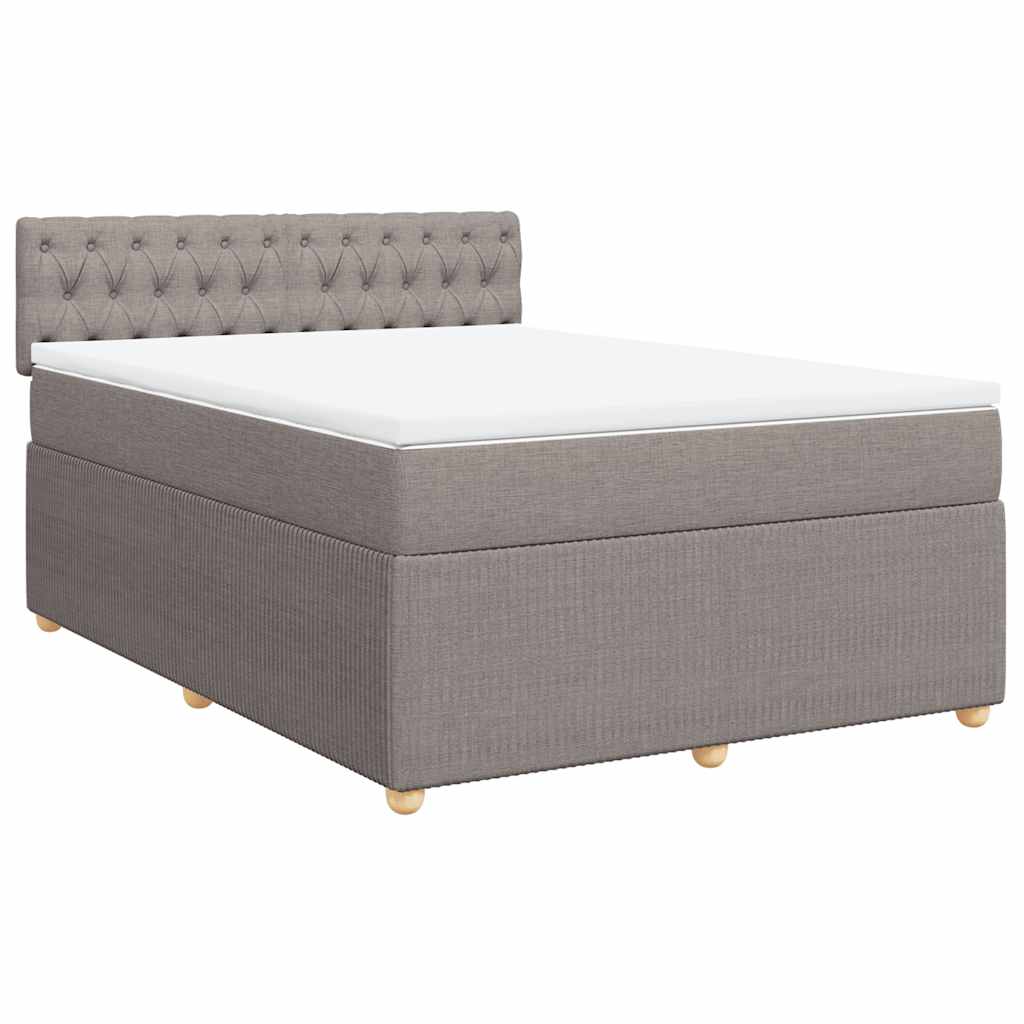vidaXL Κρεβάτι Boxspring με Στρώμα Taupe 160x200 εκ. Υφασμάτινο
