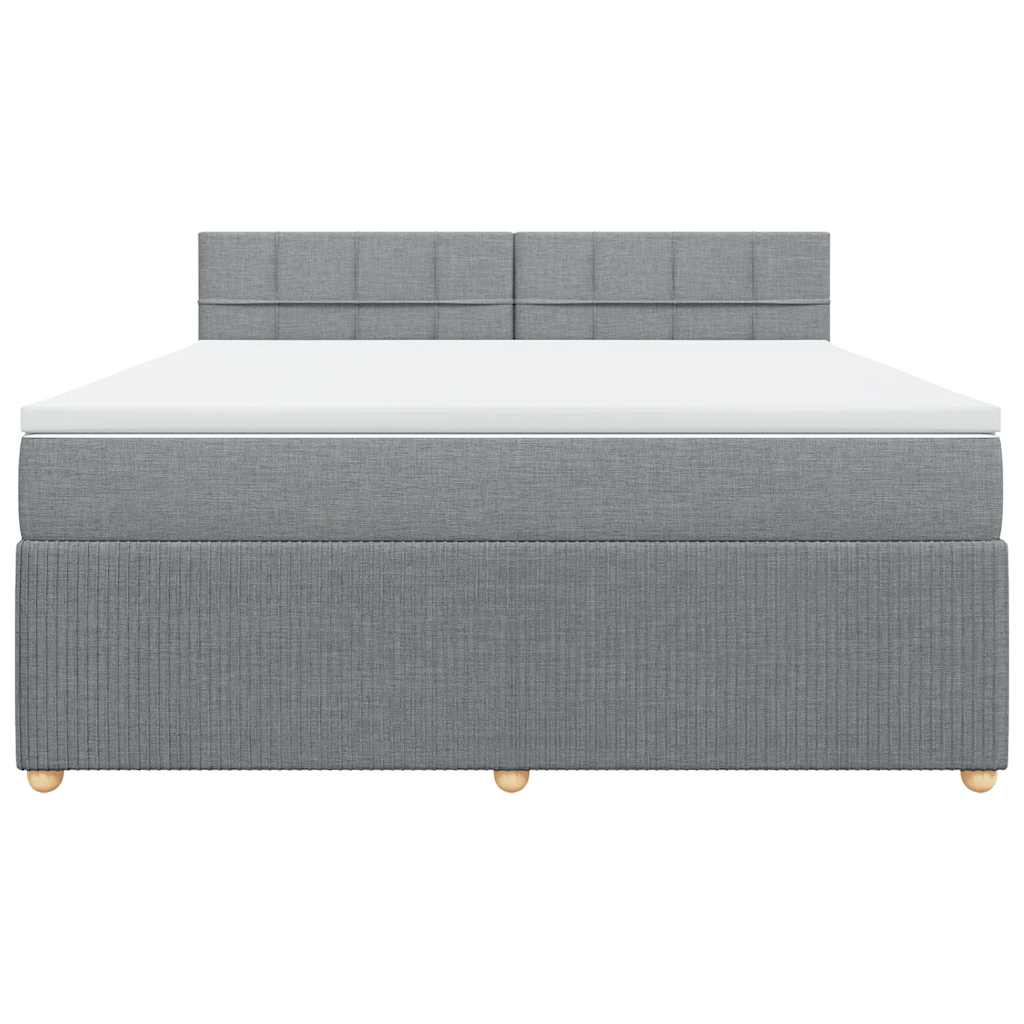 vidaXL Κρεβάτι Boxspring με Στρώμα Ανοιχτό Γκρι 180x200 εκ. Υφασμάτινο