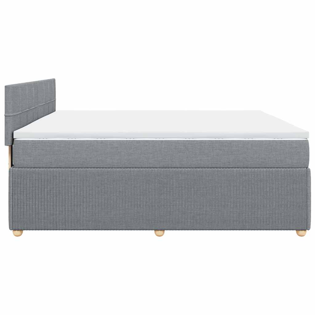 vidaXL Κρεβάτι Boxspring με Στρώμα Ανοιχτό Γκρι 180x200 εκ. Υφασμάτινο