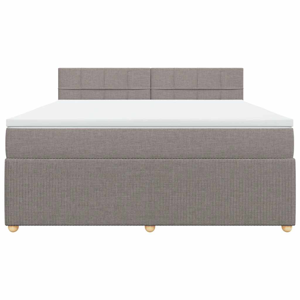 vidaXL Κρεβάτι Boxspring με Στρώμα Taupe 180x200 εκ. Υφασμάτινο