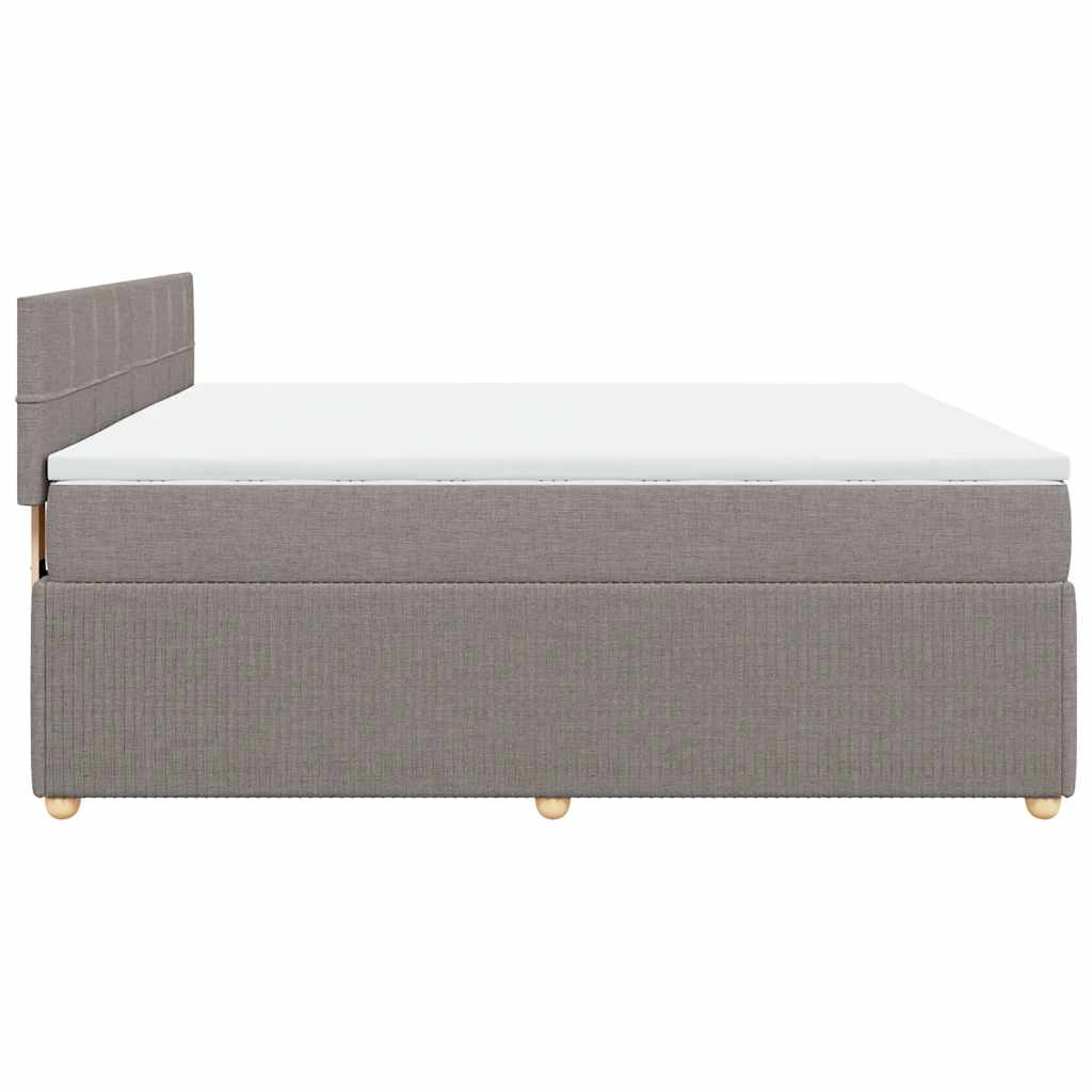 vidaXL Κρεβάτι Boxspring με Στρώμα Taupe 180x200 εκ. Υφασμάτινο