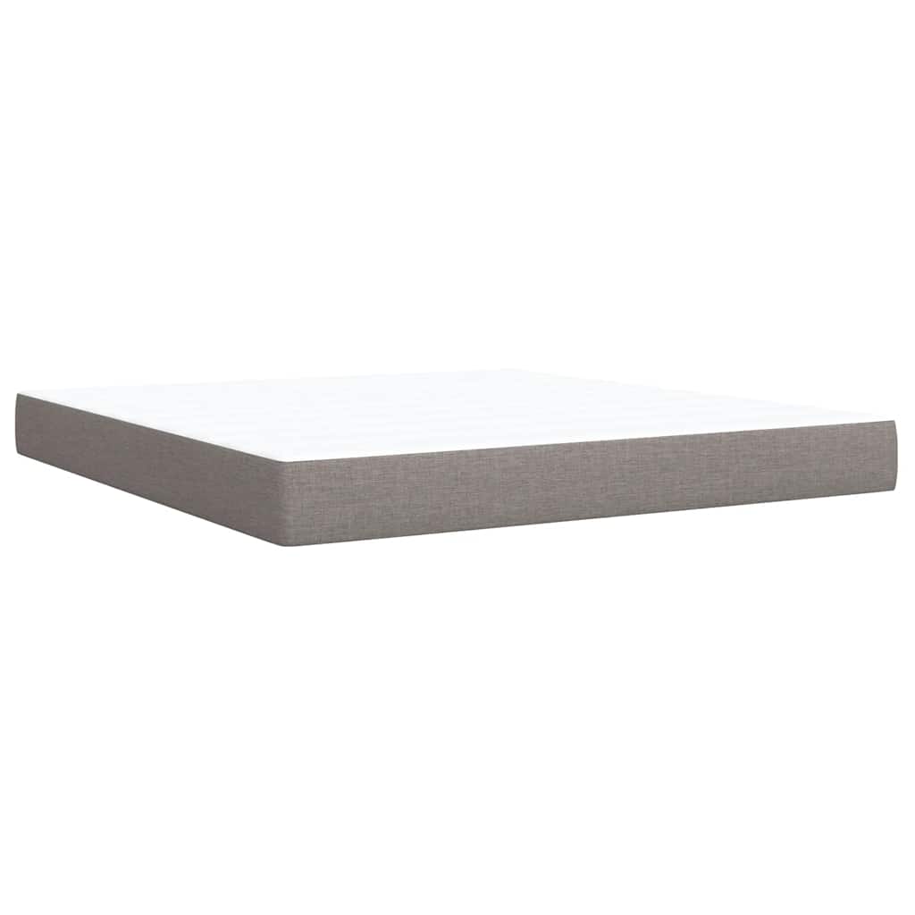 vidaXL Κρεβάτι Boxspring με Στρώμα Taupe 180x200 εκ. Υφασμάτινο
