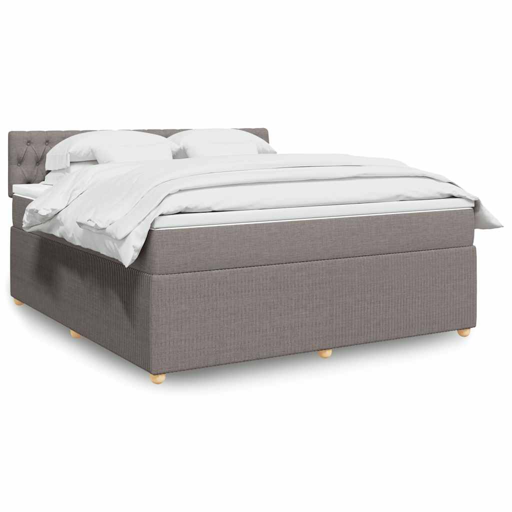 vidaXL Κρεβάτι Boxspring με Στρώμα Taupe 180x200 εκ. Υφασμάτινο