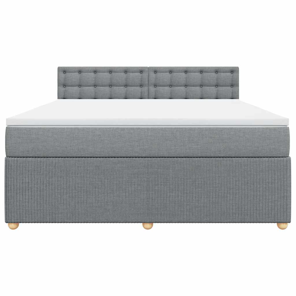 vidaXL Κρεβάτι Boxspring με Στρώμα Ανοιχτό Γκρι 180x200 εκ. Υφασμάτινο