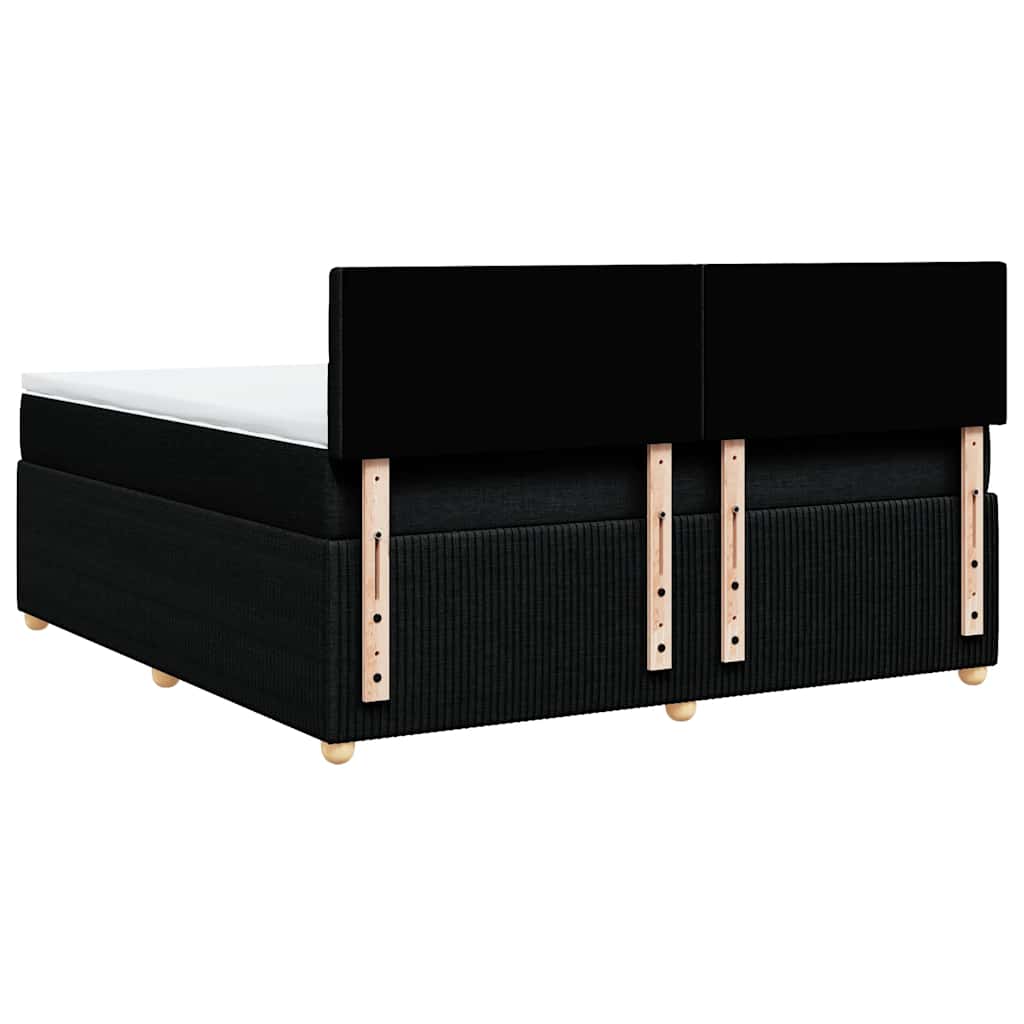vidaXL Κρεβάτι Boxspring με Στρώμα Μαύρο 180x200 εκ. Υφασμάτινο