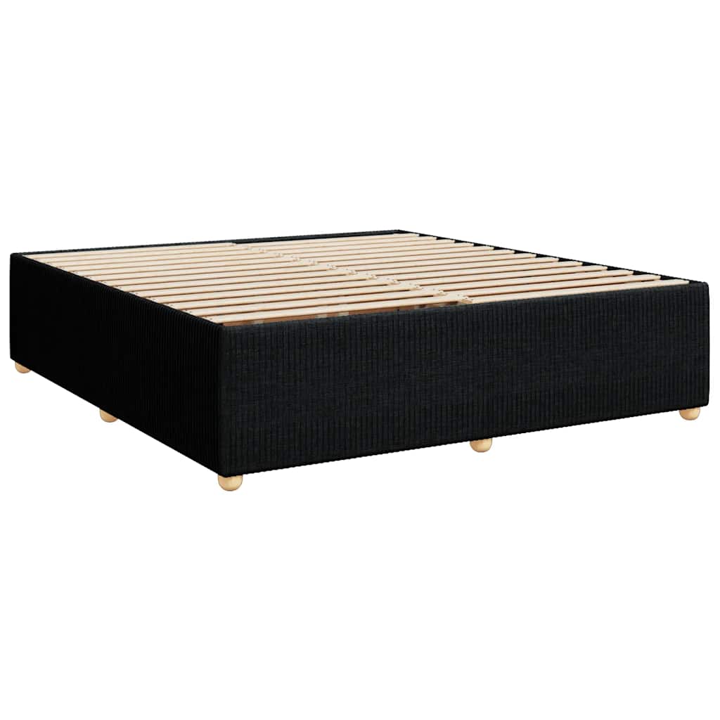 vidaXL Κρεβάτι Boxspring με Στρώμα Μαύρο 180x200 εκ. Υφασμάτινο