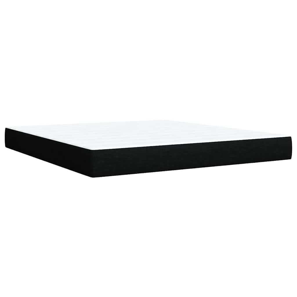 vidaXL Κρεβάτι Boxspring με Στρώμα Μαύρο 180x200 εκ. Υφασμάτινο