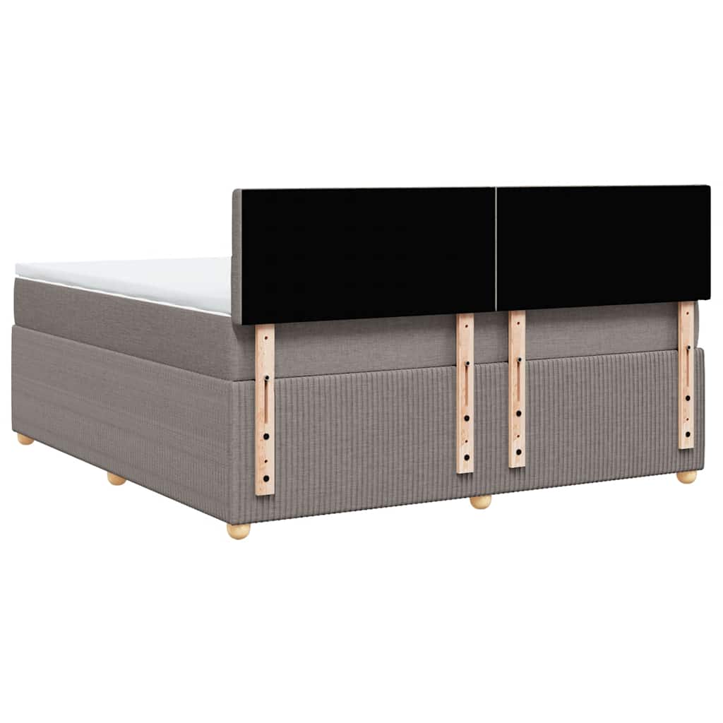 vidaXL Κρεβάτι Boxspring με Στρώμα Taupe 180x200 εκ. Υφασμάτινο