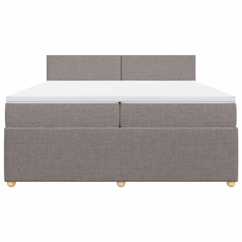 vidaXL Κρεβάτι Boxspring με Στρώμα Taupe 200x200 εκ. Υφασμάτινο