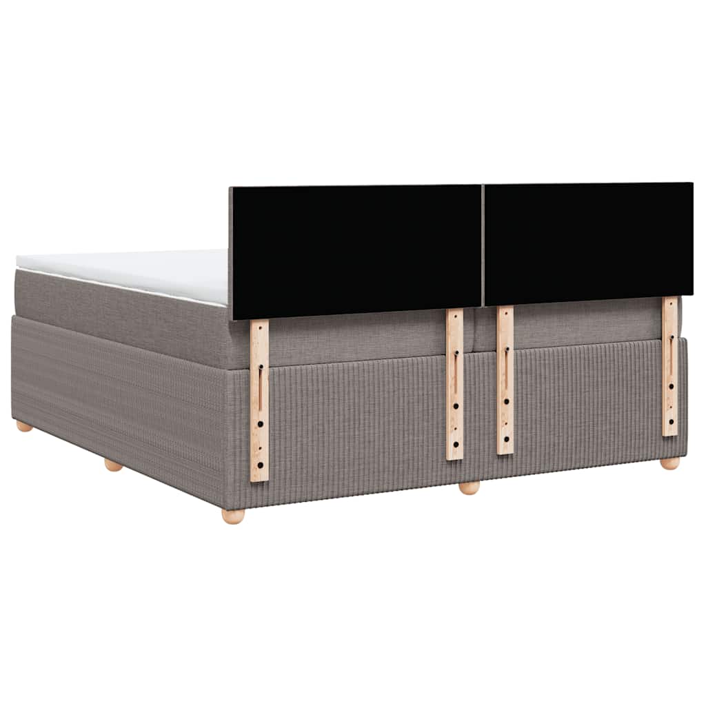 vidaXL Κρεβάτι Boxspring με Στρώμα Taupe 200x200 εκ. Υφασμάτινο