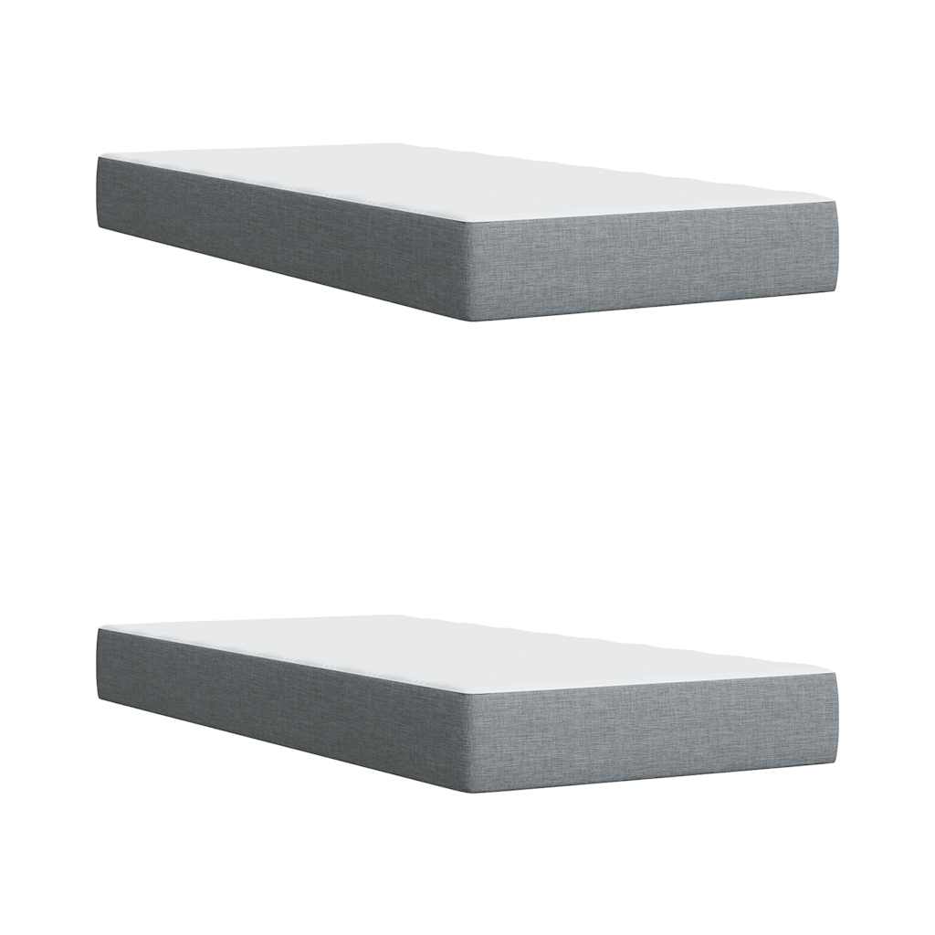 vidaXL Κρεβάτι Boxspring με Στρώμα Ανοιχτό Γκρι 200x200 εκ. Υφασμάτινο
