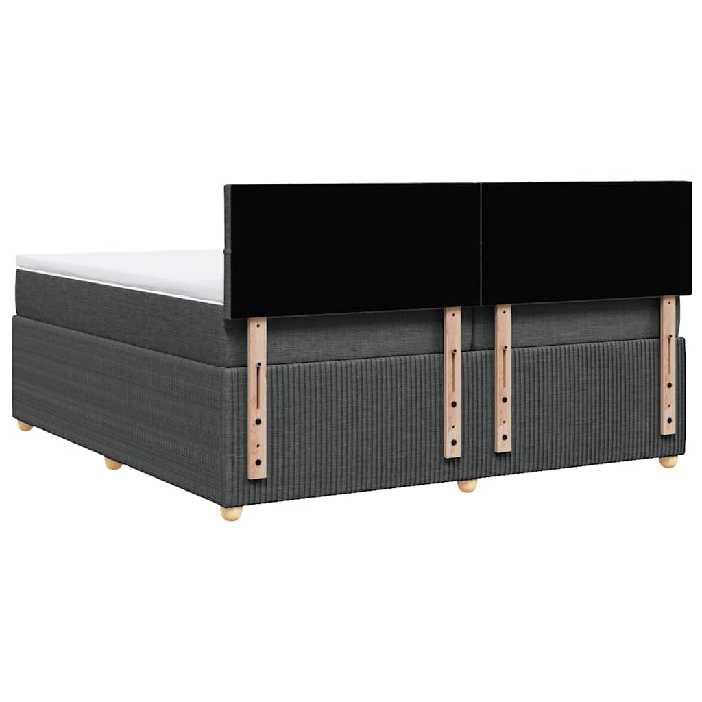vidaXL Κρεβάτι Boxspring με Στρώμα Σκούρο Γκρι 200x200 εκ. Υφασμάτινο