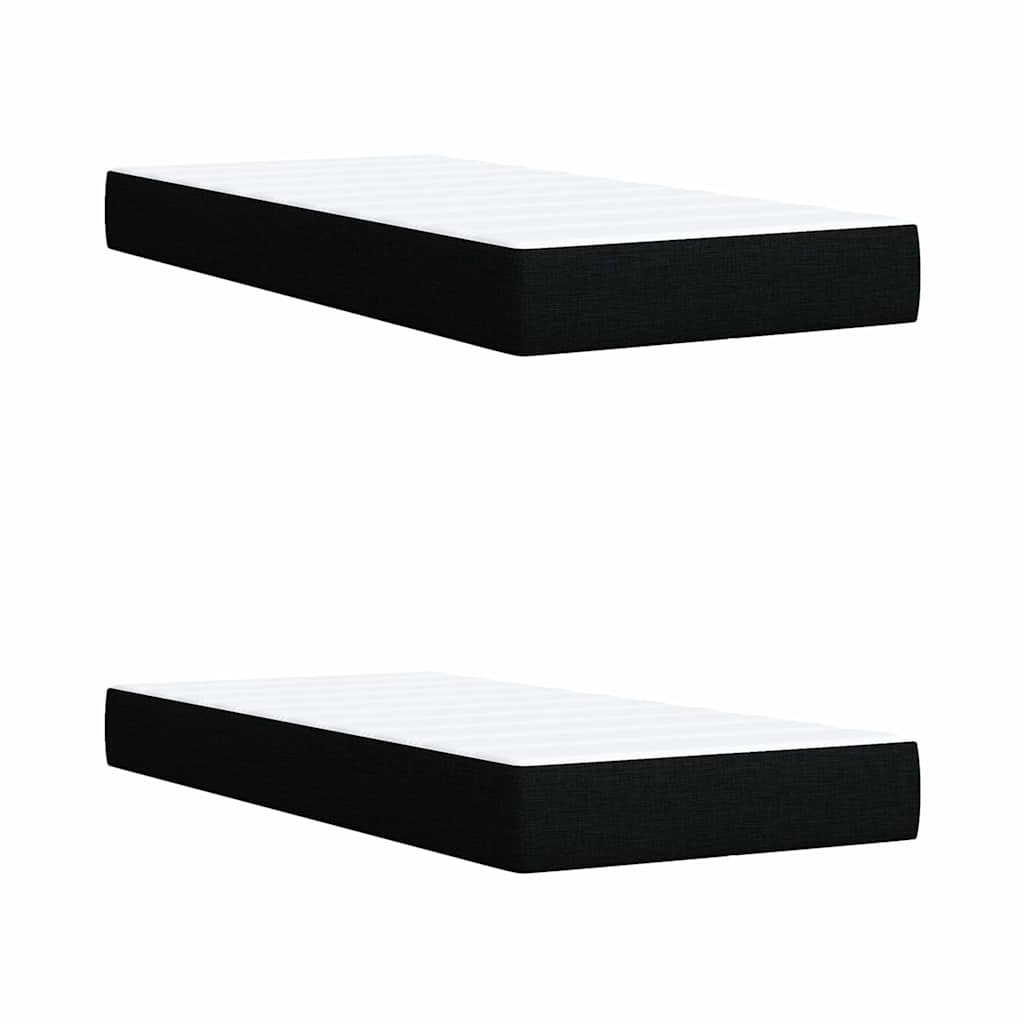 vidaXL Κρεβάτι Boxspring με Στρώμα Μαύρο 200x200 εκ. Υφασμάτινο