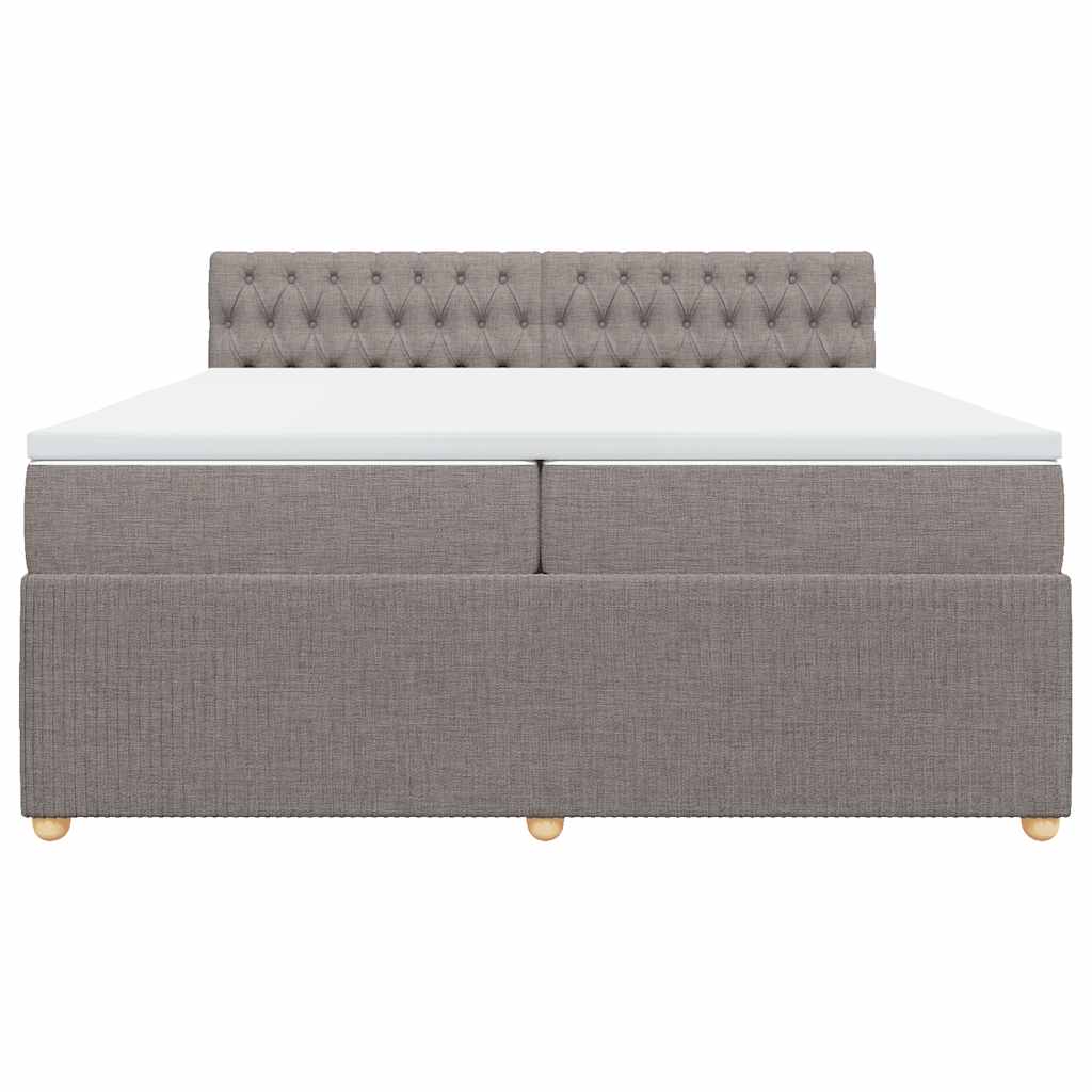 vidaXL Κρεβάτι Boxspring με Στρώμα Taupe 200x200 εκ. Υφασμάτινο