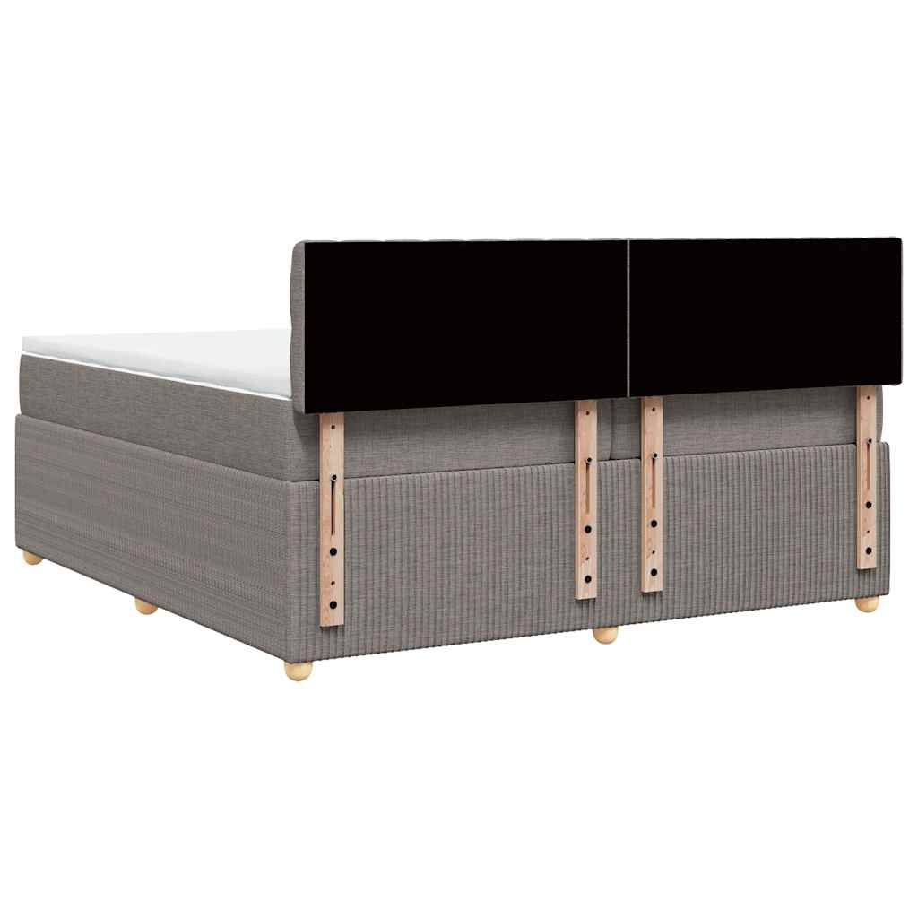 vidaXL Κρεβάτι Boxspring με Στρώμα Taupe 200x200 εκ. Υφασμάτινο