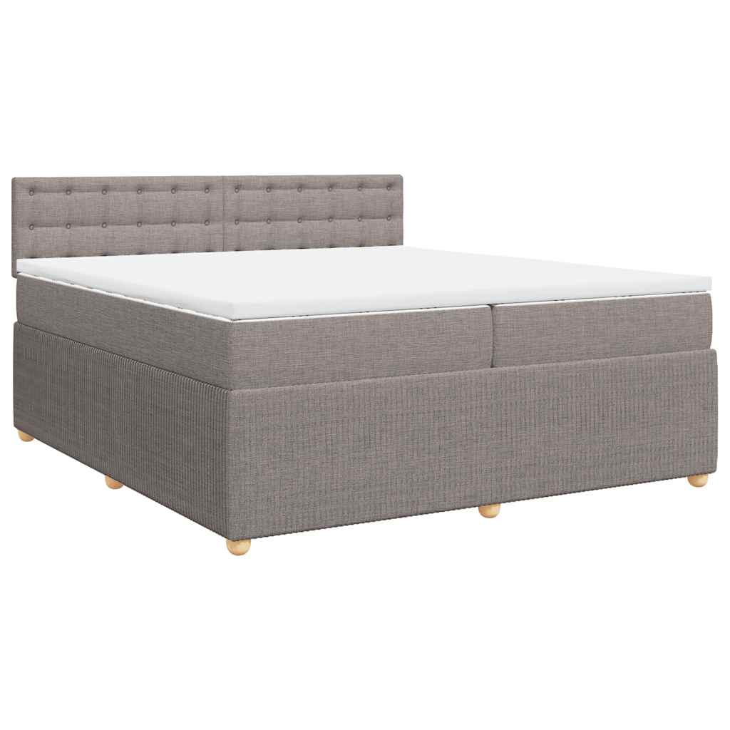 vidaXL Κρεβάτι Boxspring με Στρώμα Taupe 200x200 εκ. Υφασμάτινο