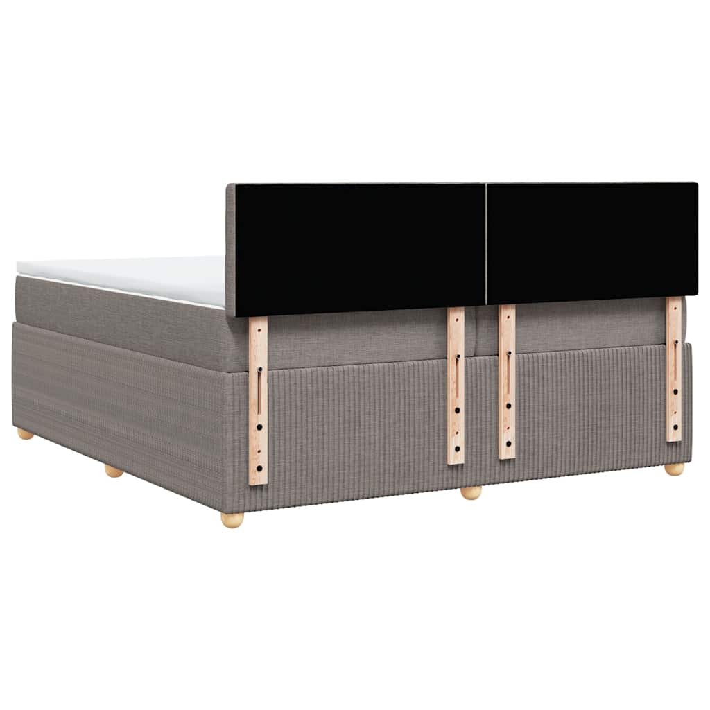 vidaXL Κρεβάτι Boxspring με Στρώμα Taupe 200x200 εκ. Υφασμάτινο