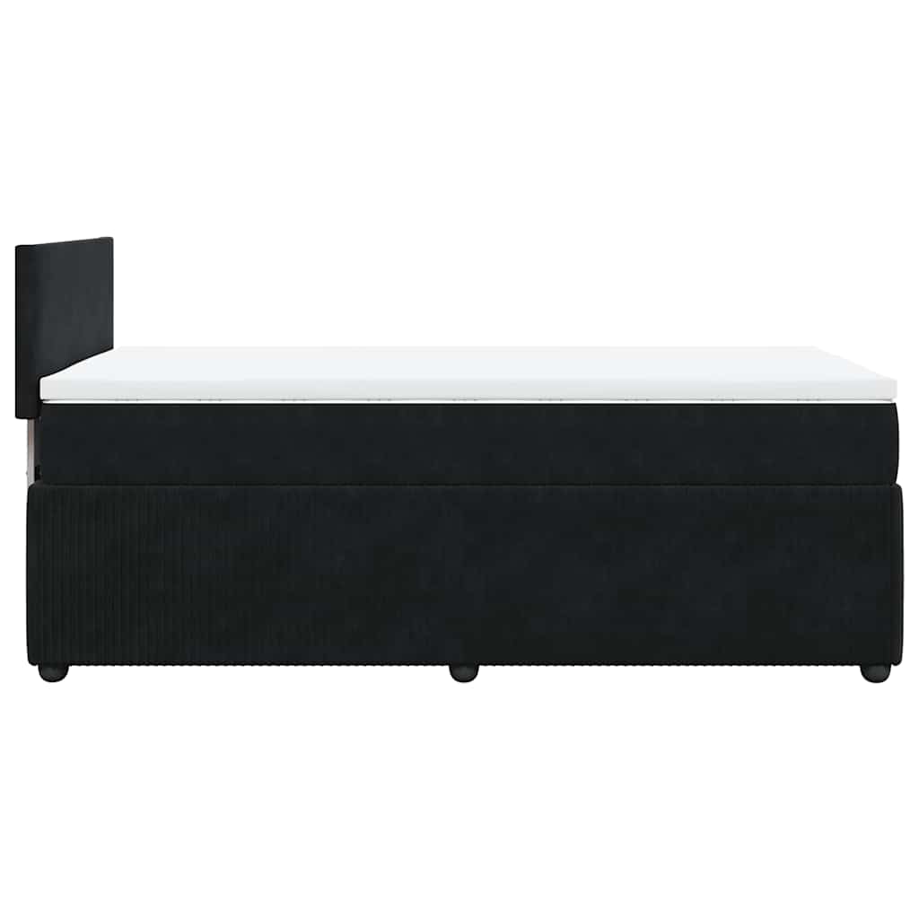 vidaXL Κρεβάτι Boxspring με Στρώμα Μαύρο 80 x 200 εκ. Βελούδινο