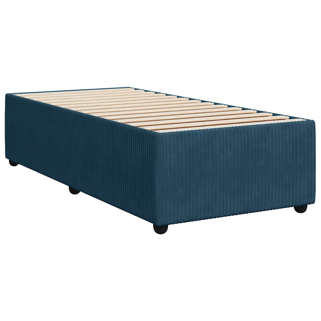 vidaXL Κρεβάτι Boxspring με Στρώμα Μπλε 80 x 200 εκ. Βελούδινο
