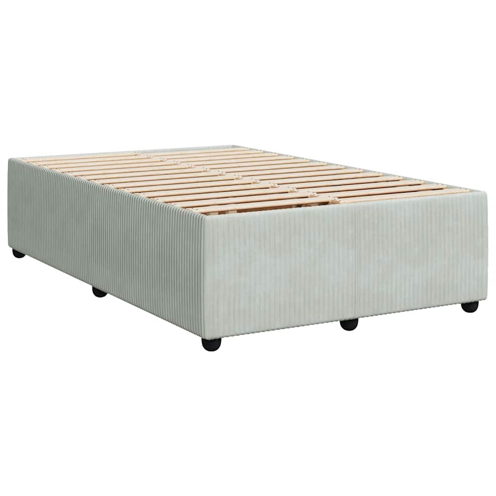 vidaXL Κρεβάτι Boxspring με Στρώμα Ανοιχτό Γκρι 120x190 εκ. Βελούδινο