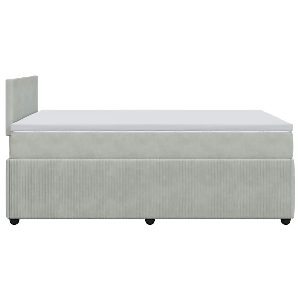vidaXL Κρεβάτι Boxspring με Στρώμα Ανοιχτό Γκρι 120x200 εκ. Βελούδινο