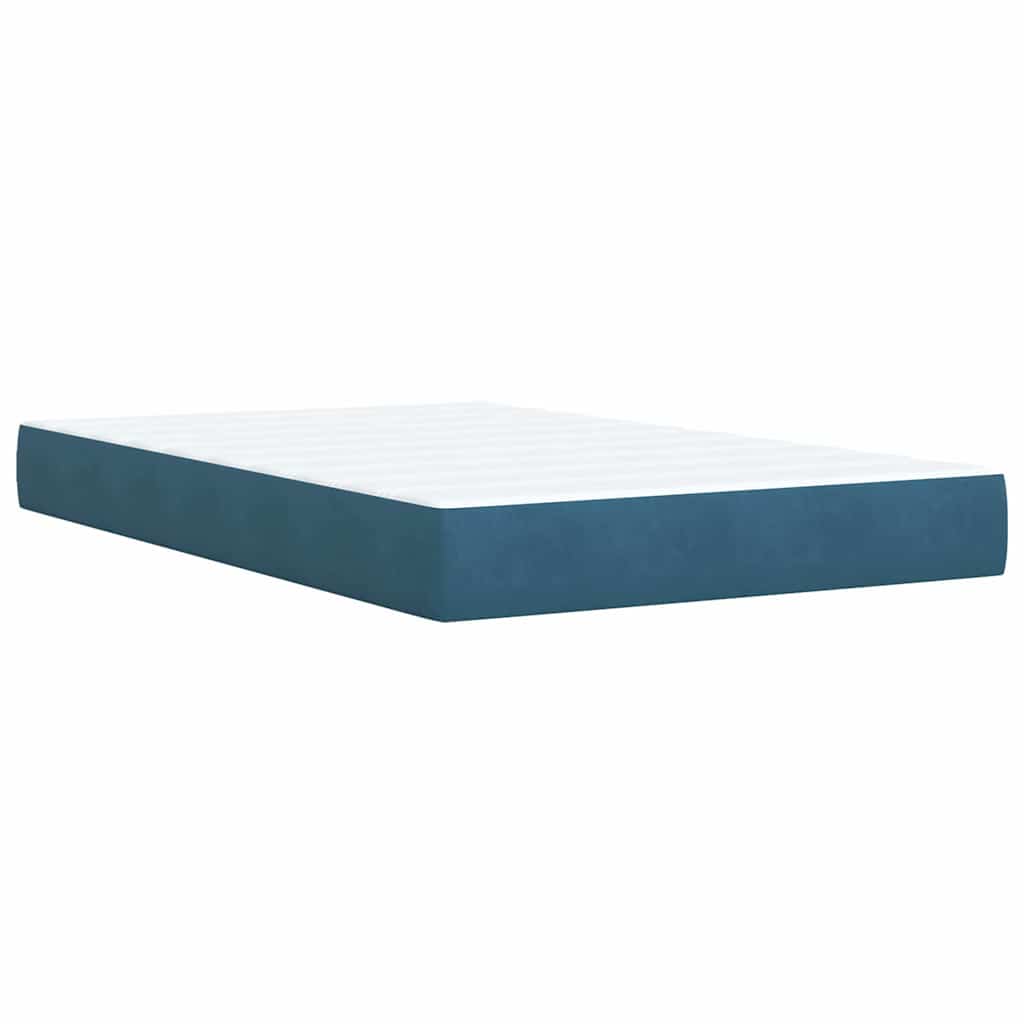 vidaXL Κρεβάτι Boxspring με Στρώμα Μπλε 120x200 εκ. Βελούδινο