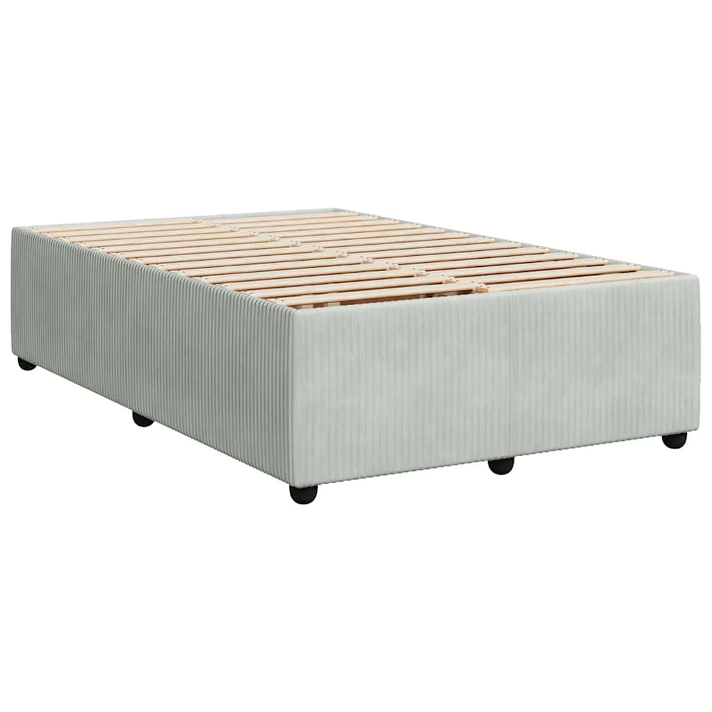 vidaXL Κρεβάτι Boxspring με Στρώμα Ανοιχτό Γκρι 120x200 εκ. Βελούδινο
