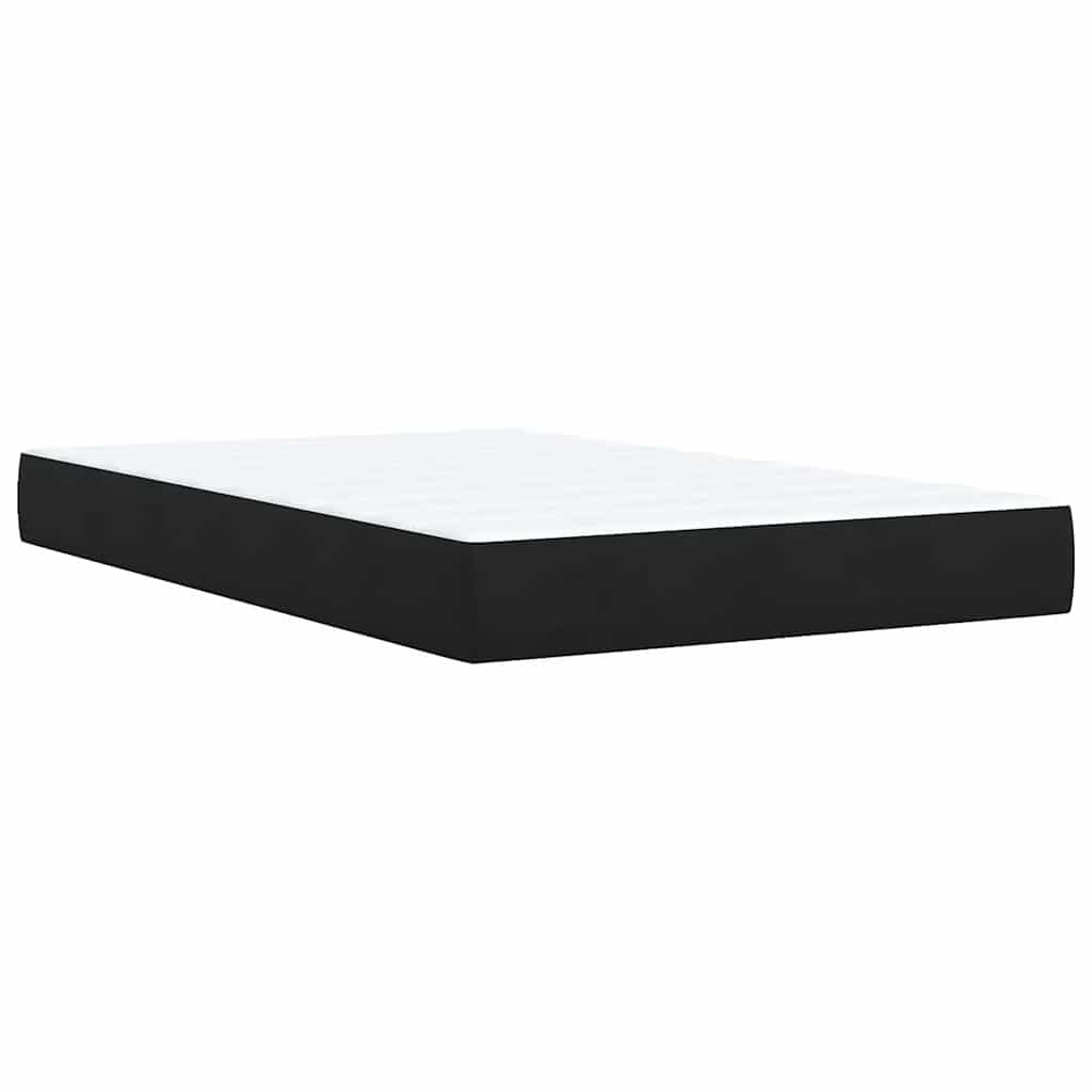 vidaXL Κρεβάτι Boxspring με Στρώμα Μαύρο 120 x 200 εκ. Βελούδινο