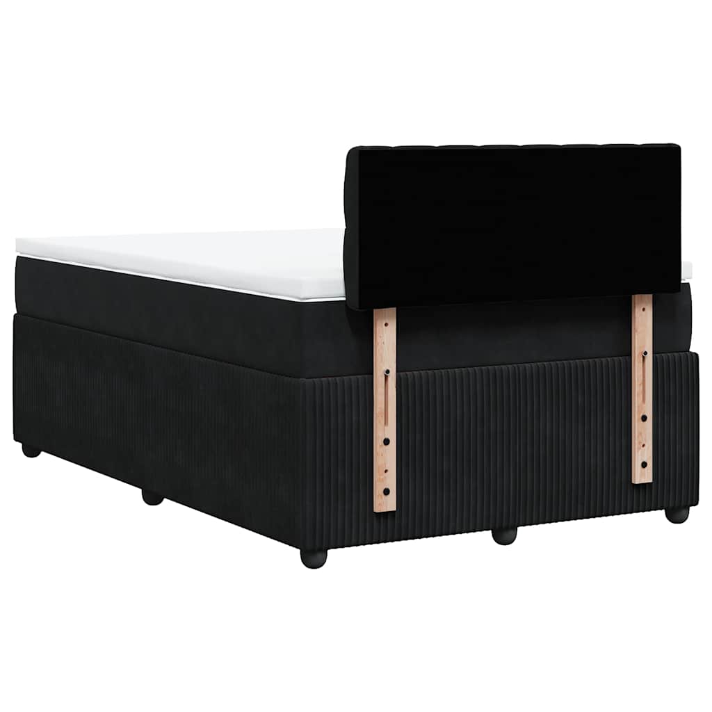 vidaXL Κρεβάτι Boxspring με Στρώμα Μαύρο 120 x 200 εκ. Βελούδινο