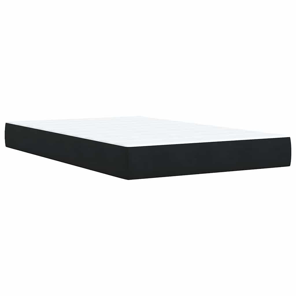 vidaXL Κρεβάτι Boxspring με Στρώμα Μαύρο 120 x 200 εκ. Βελούδινο