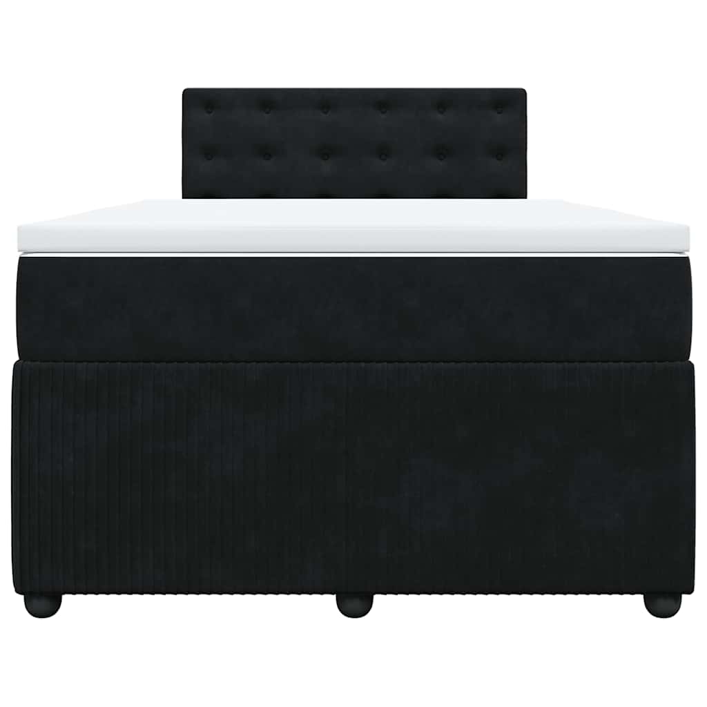 vidaXL Κρεβάτι Boxspring με Στρώμα Μαύρο 120 x 200 εκ. Βελούδινο
